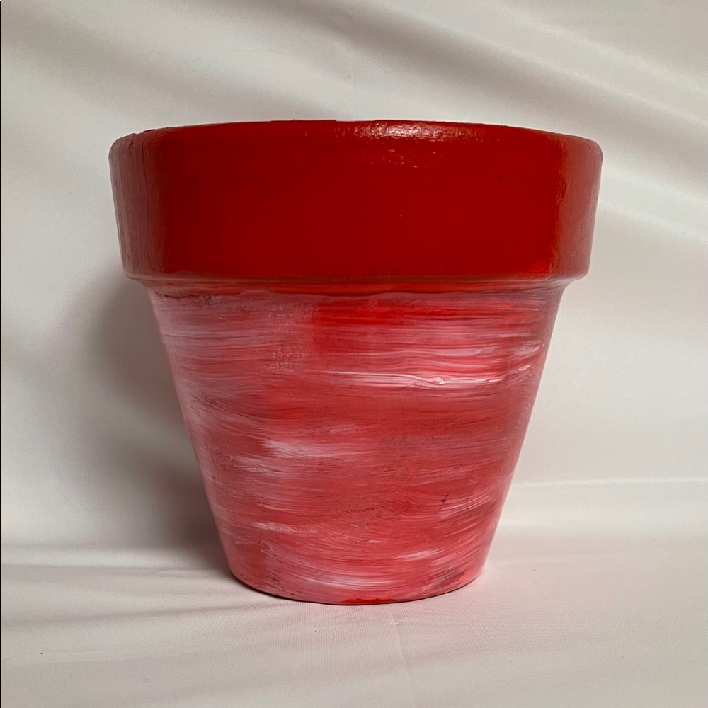 Hand painted decorative clay pot- 4”.